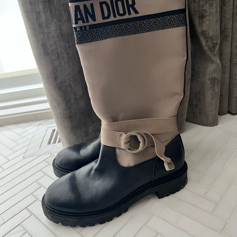 DIOR Black and Taupe D-Major Rain Boots rare - Picture 10 of 13